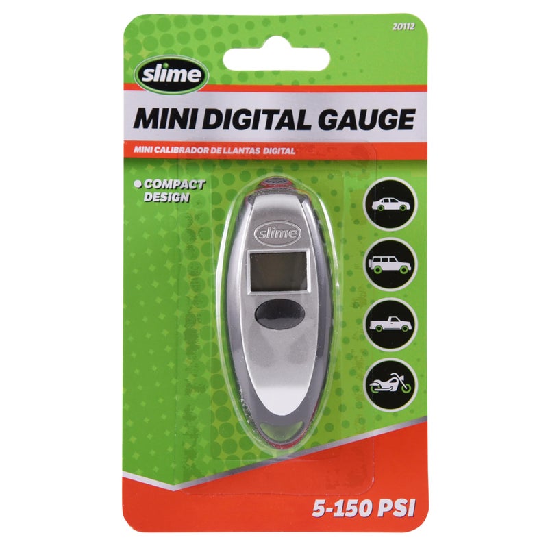 Slime 20112 Tire Gauge, Mini Digital, 5-150 psi, Compact and Accurate - Image 1